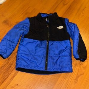The North Face toddler boys light winter coat blue and black size 18-24 month